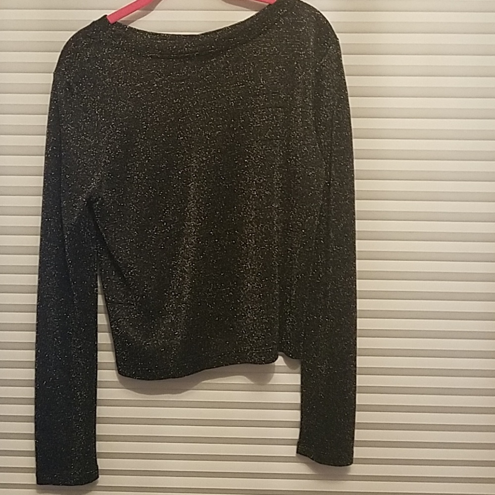 Bar III nwt black glitter sparkle top M